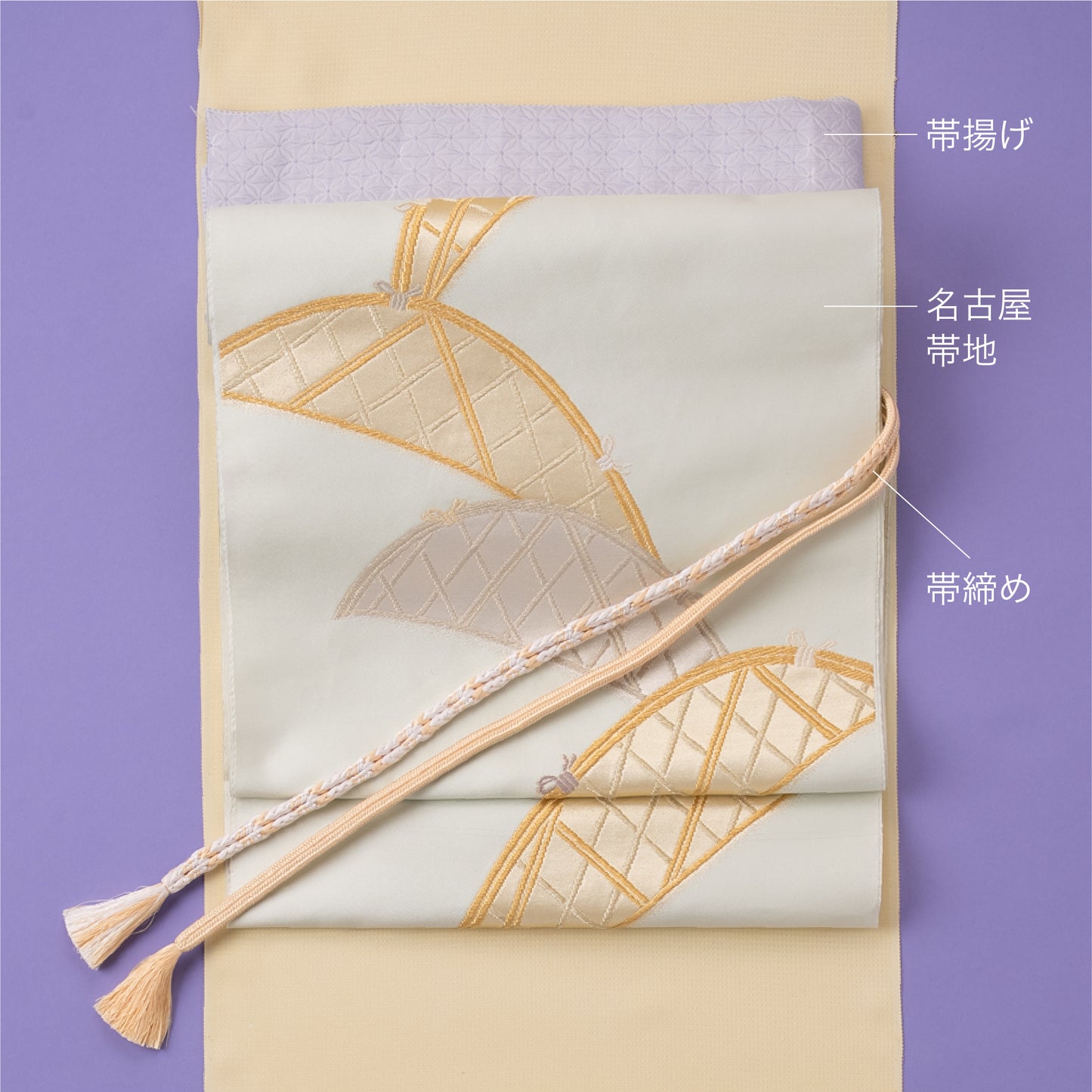 光悦垣模様<br>九寸名古屋帯地