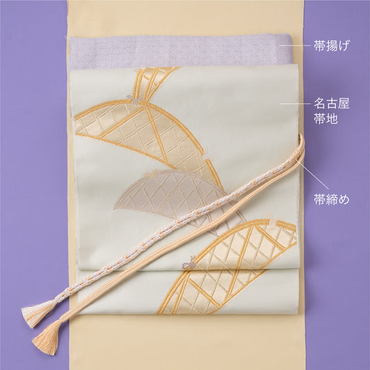 光悦垣模様<br>九寸名古屋帯地