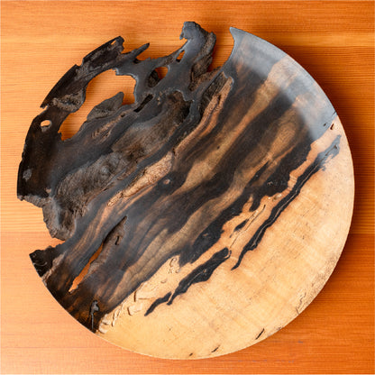 木のしつらゑ<br>「BLACK PERSIMMON・黑柿」<br>黑柿の盛り付け皿