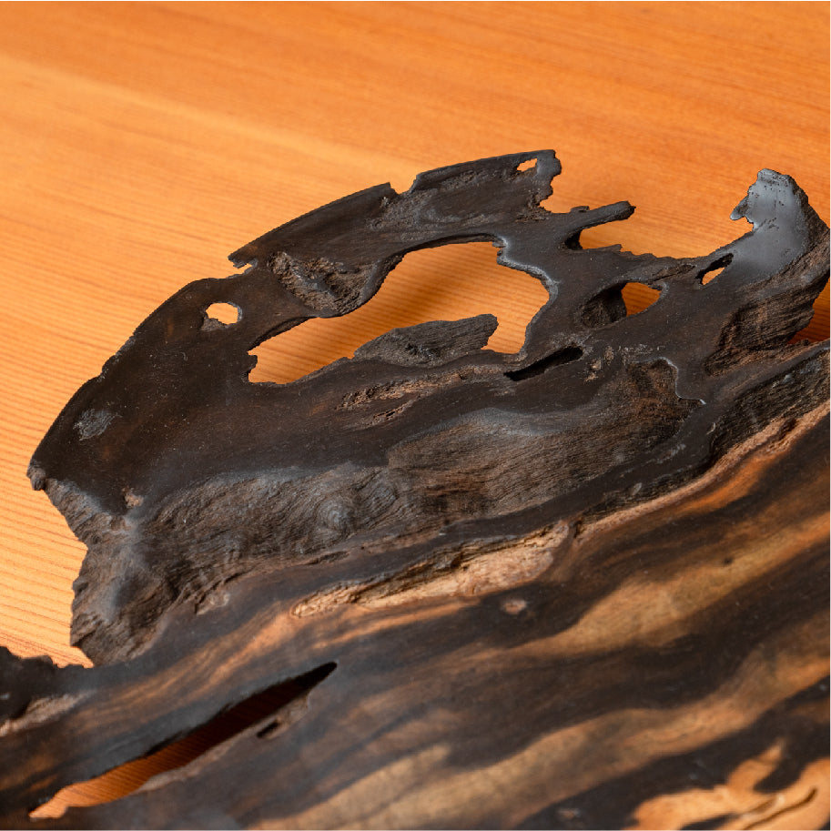 木のしつらゑ<br>「BLACK PERSIMMON・黑柿」<br>黑柿の盛り付け皿