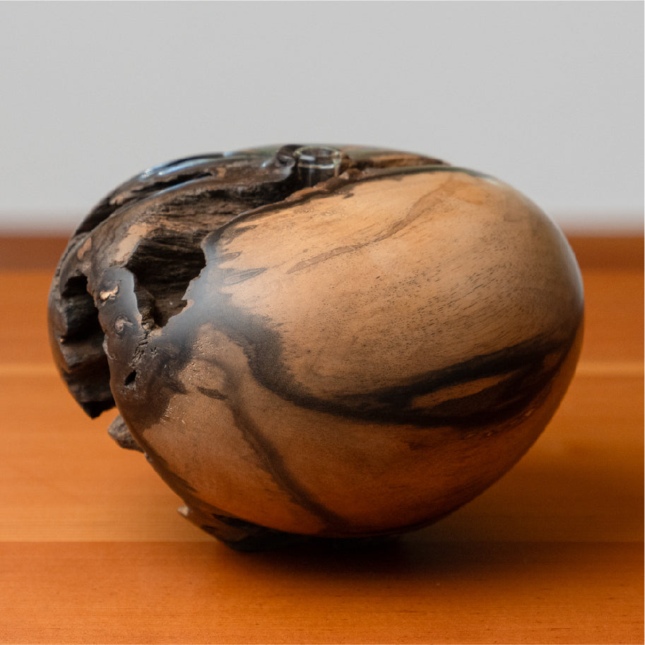 木のしつらゑ<br>「BLACK PERSIMMON・黑柿」 <br>唐茄子の一輪挿し