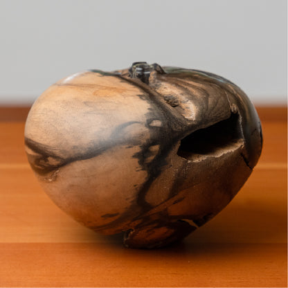 木のしつらゑ<br>「BLACK PERSIMMON・黑柿」 <br>唐茄子の一輪挿し